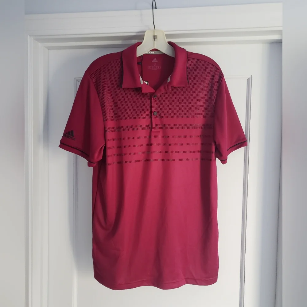 Mens S Adidas polo golf shirt maroon/ magenta NWT